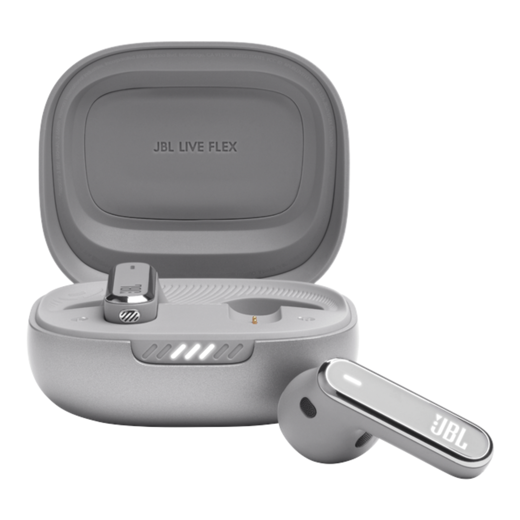JBL Live Flex True Wireless Noise Cancelling Earbuds Silver - alAsil
